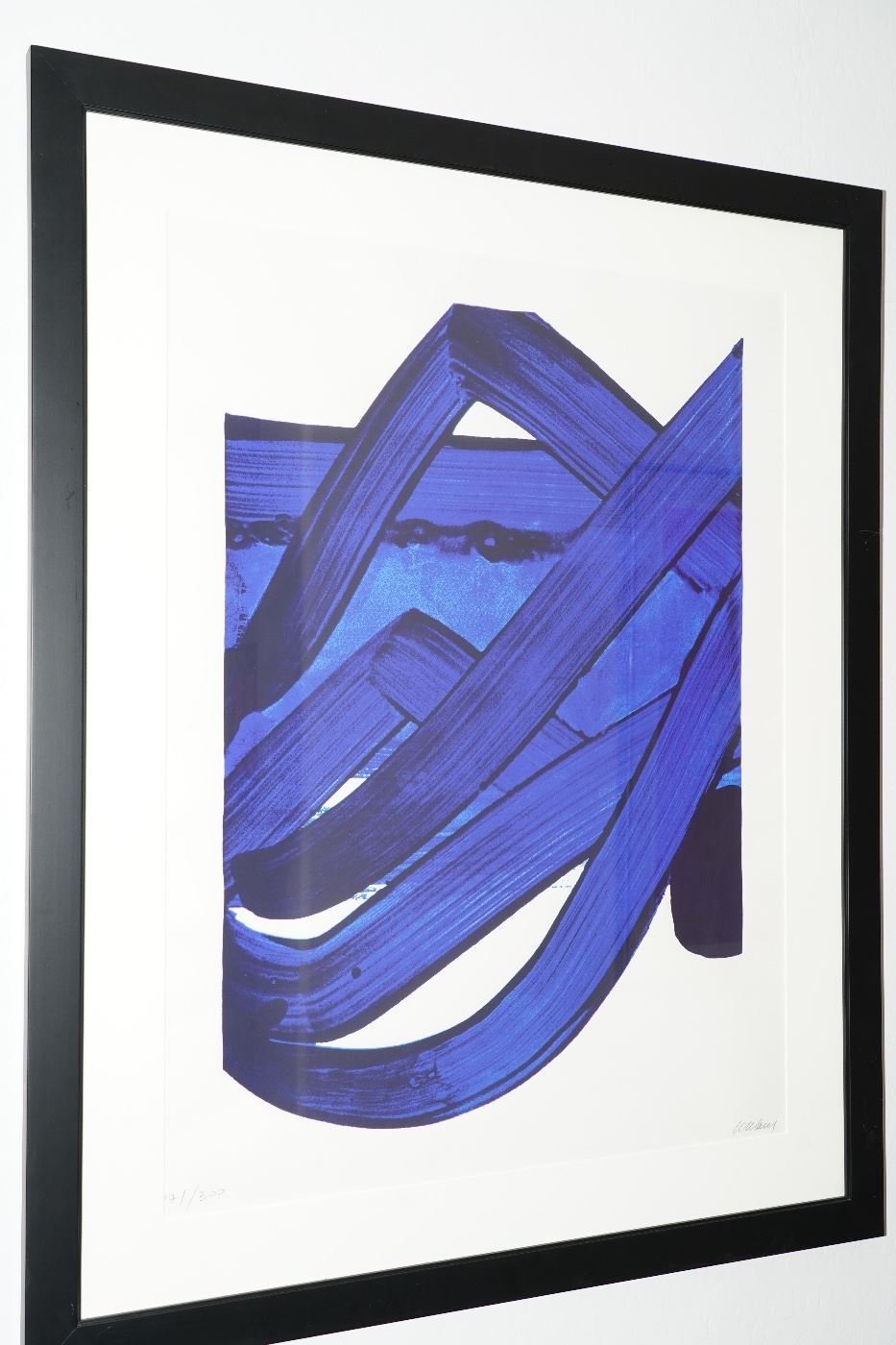 Pierre Soulages (b 1919) Signed and Numbered 171/300 from Official Arts Portfolio of the XXIV Olympiad Seoul Korea 1988. Lithograph in colors on paper. Framed.