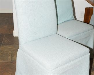 Upholstered dining chairs-being sold as a set of 2.  We have 6 chairs available