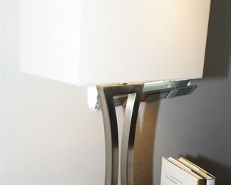 Geometric chrome table lamps x 2