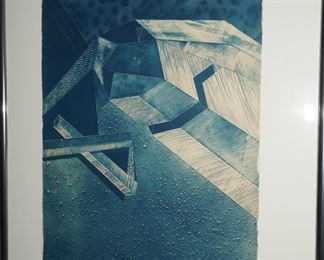 Shahrokh Rezvani-"Congruous #3" cyanotype cliche-verre framed