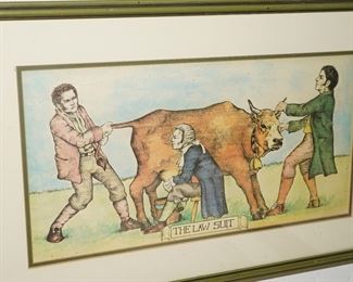 The Law Suit vintage political illustration/cartoon