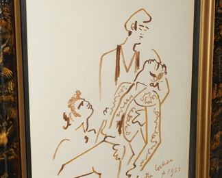 Defeated Toreador lithograph by Jean Cocteau(1889-1963) , plate signed