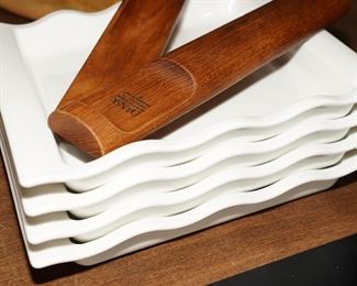 Villeroy & Boch plates with Dansk salad tongs