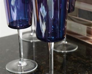 Lavender glass wine glasses