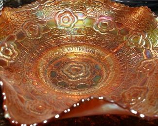 Iridescent carnival glass bowl-Fenton