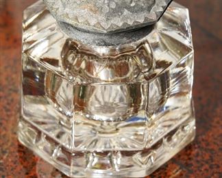 Vintage crystal ink well