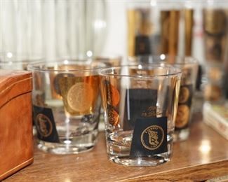 Vintage coin rocks glasses