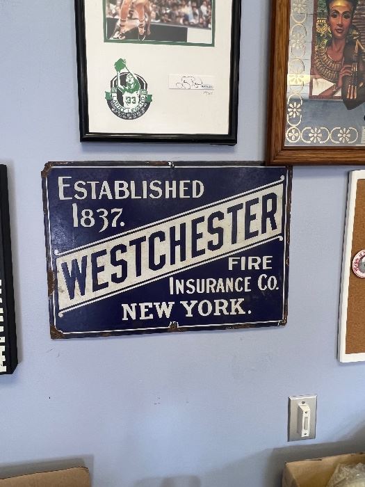 Vintage Westchester Fire Insurance Sign