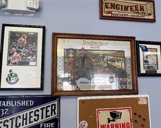 Budweiser mirrored sign, Dale Earnhardt, Larry Legend