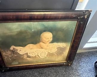 Framed baby photo
