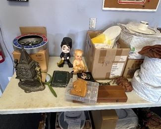 Mikasa China, Ceramic Scuba man, Vintage Baby Bank, Art deco lamp