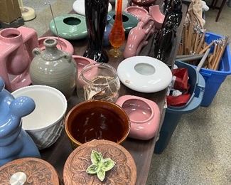 Treasure Craft jars, A lot of Haeger pottery pieces