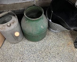 Vintage metal buckets 