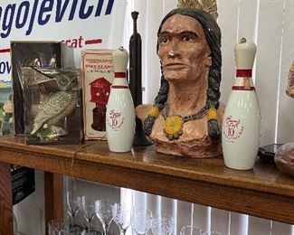 Indian head, Vintage Liquor Bottles