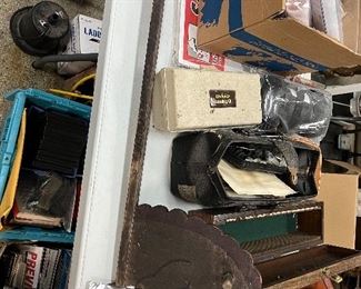 vintage medical bag, Aida stitching cloths, miscellaneous 