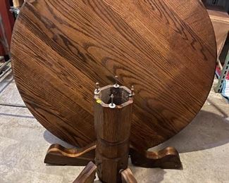 Several Solid Oak Dining Tables of Various Sizes