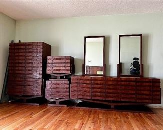 Paul Evans Style Brutalist Mid Century Modern Canadian King Bedroom Set