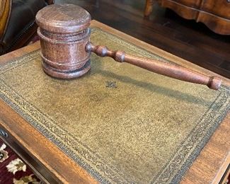Antique wooden gavel.