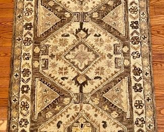 Wool Rug (brown, tan, ivory)