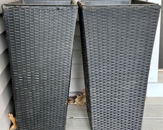 (2) Wicker Planters