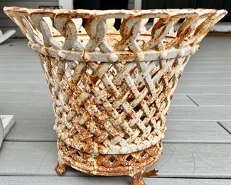 (2) Cast Iron Planters - will look just like new with a coat of rustoleum