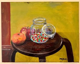 "Still Life" Oil on Canvas, Signed
