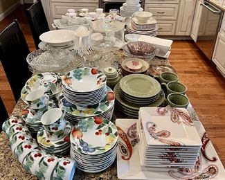 All sorts of china, glassware and other kitchen items as well!