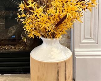 Oversized Vase with Faux Forsythia & Pussy Willows 
