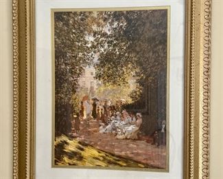 Monet "Promenade En Parc" Framed Print