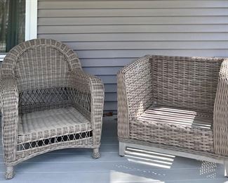 Wicker Armchair (left)                                                                                  Patio Renaissance Square Wicker Armchair (right)