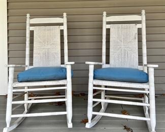 (2) Rocking Chairs with Rush Seats