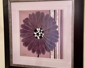 "Purple Flower" Oil on Canvas, Signed Debbie Halliday
