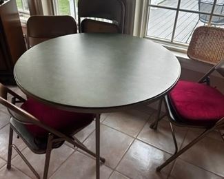 CARD TABLE AND CHAIRS
