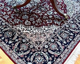 Wool Rug with Maroon Border