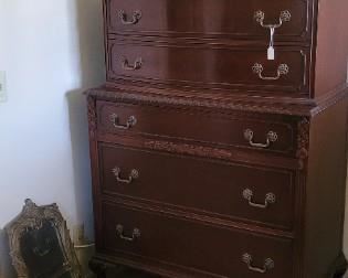 1930s Highboy Dresser, mirrors