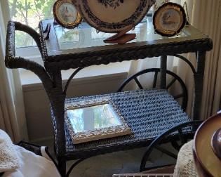 Rattan Tea cart with detachable tea tray