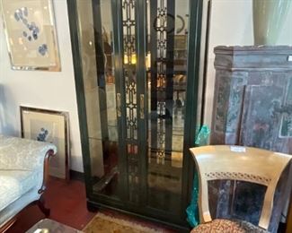 Thomasville Asian Lighted Display Cabinet