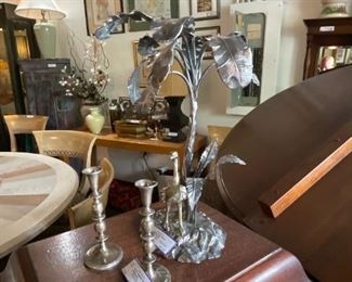 "Kitzche" Metal Statue with Ostrich