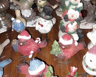 Assorted Christmas Bird Figurines