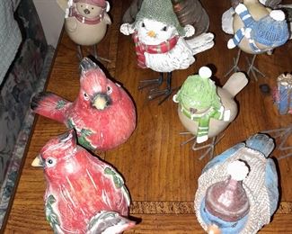 Assorted Christmas Bird Figurines