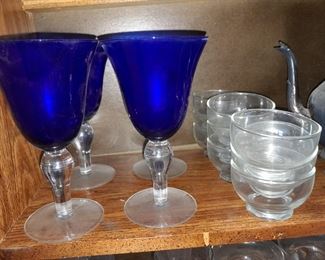 Blue Colored Stemware