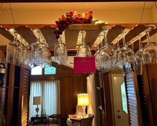 Bar ware and hanging glassware holder