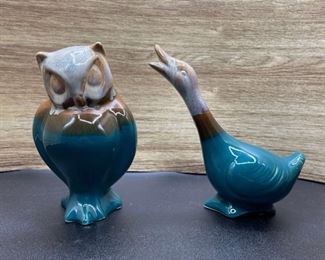 Rodolfo Padilla Mexico Glazed Pottery Duck and Owl