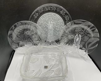 Floral Cut Glass and Crystal Serving