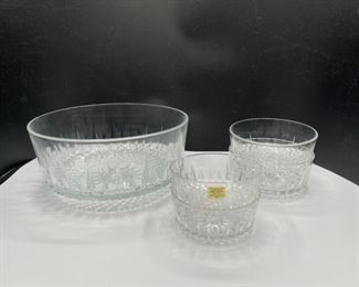 Arcoroc France Cut Glass Bowl Set of 5