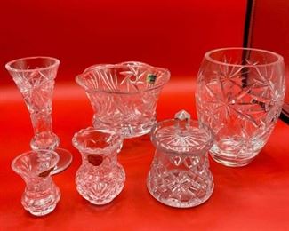 Six Piece Crystal Cut Glass Lot