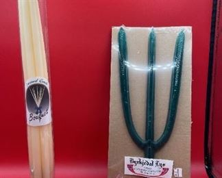 Two Unique Candles and Candle Holder