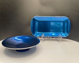 Olden Norway MCM Enameled Anodized Metal Dish and Tray Set