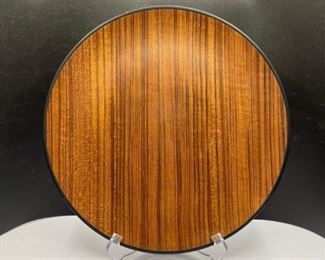Japan Wood Round Platter MCM and Plate