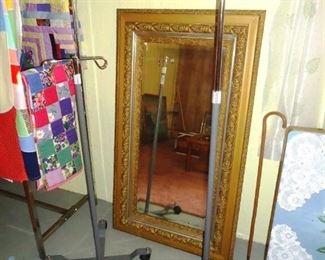 Awesome large antique mirror with two IV stands